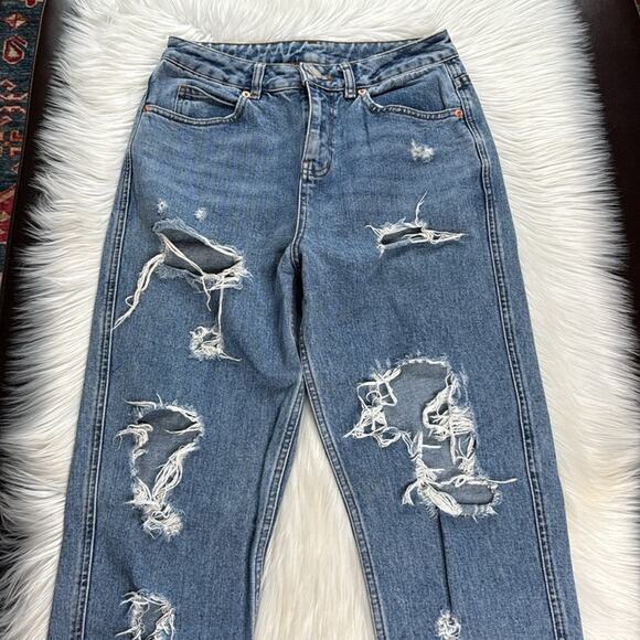 ASOS Distressed High Rise Mom Jeans - Picture 2 of 6